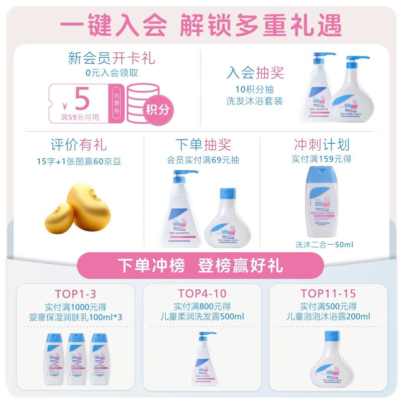 施巴儿童泡泡沐浴露500ml 78.1元 - 清风线报