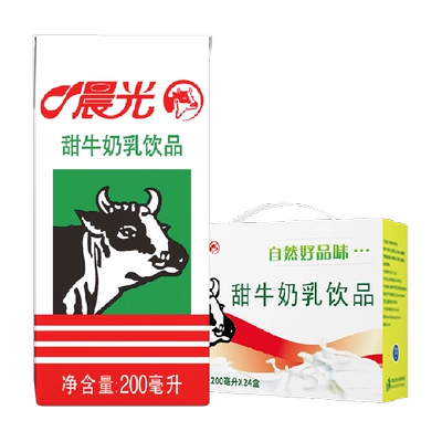 晨光甜牛奶乳饮品200ml×24盒 30.38元 - 86线报