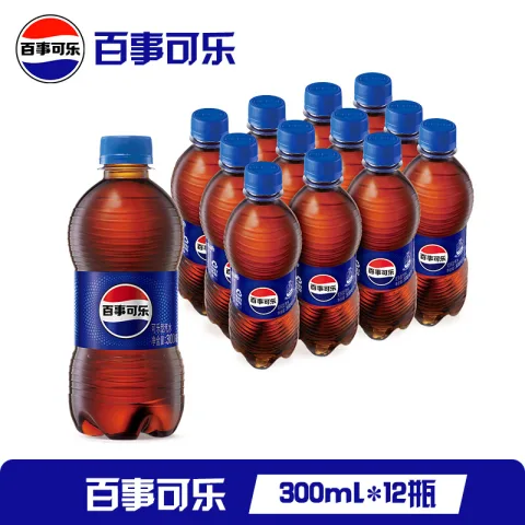 百事可乐 300ml×12瓶 碳酸汽水饮料 14.9元 图片 1