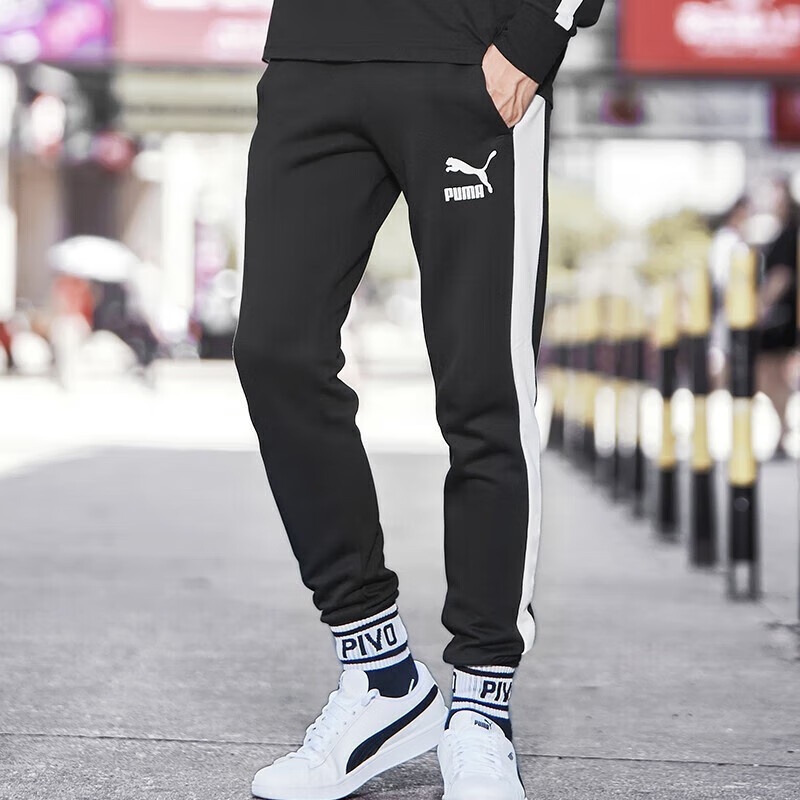 PUMA T7系列透气束脚黑色M运动裤 46元 - 86线报