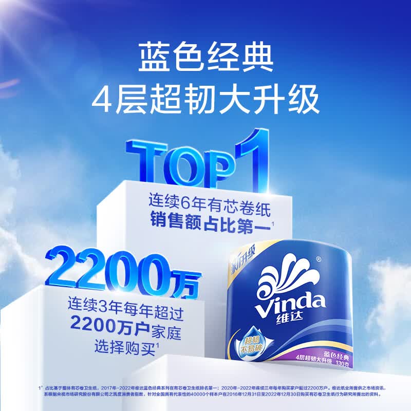 维达卷纸4层130g*30卷*3箱 114元 - 86线报