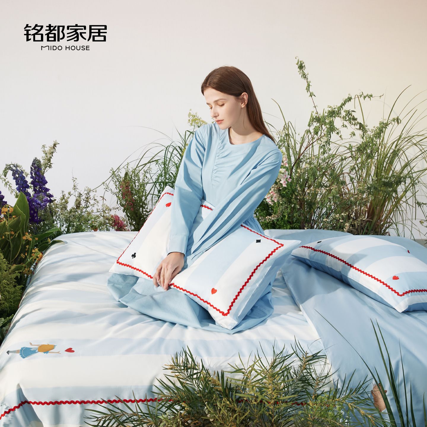 MIDO HOUSE 100支贡缎全棉三/四件套1.2m床单款 爱丽丝和柴郡猫 359.2元 - 86线报
