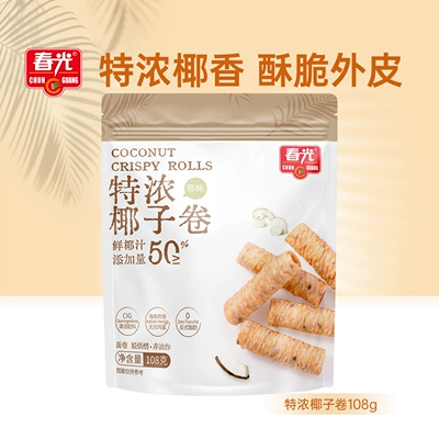 春光食品特浓椰子卷椰汁蛋卷饼干108g*2件 9.02元 - 86线报