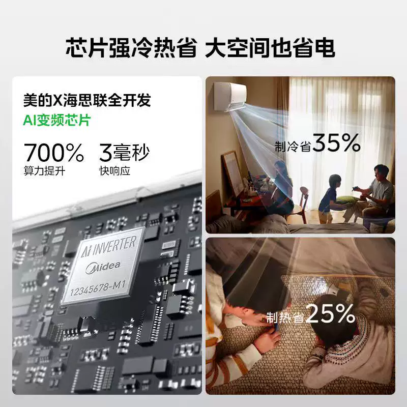美的酷省电二代新一级卧室KFR-26GW/KS2大1.5匹2匹空调家用变频冷暖官方正品 - 线报酷