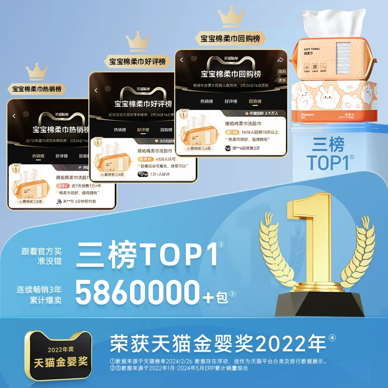 德佑绵柔巾加厚100抽3包 8.47元 - 86线报