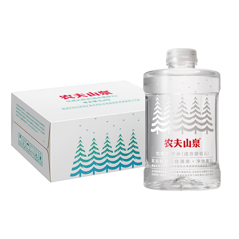 农夫山泉饮用天然水(适合婴幼儿)1L*12瓶整箱装 79.2元 - 线报酷