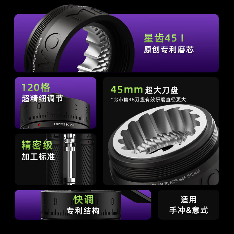 MAVO幻刺PRO手摇磨豆机星光银咖啡豆研磨机 535元 - 86线报