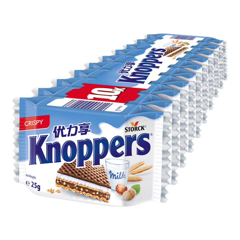 Knoppers优力享德国进口牛奶巧克力榛子威化饼干250g10片休闲零食端午送礼 24.83元 - 86线报 Knoppers优力享德国进口牛奶巧克力榛子威化饼干250g10片休闲零食端午送礼 24.83元 - 86线报