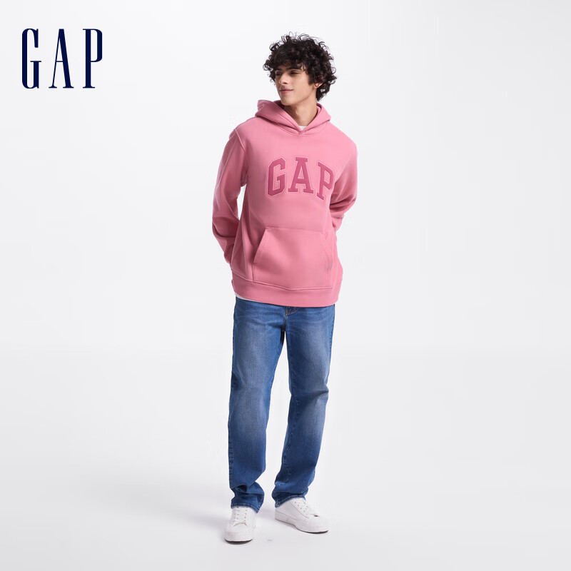 Gap 男女装碳素软磨抓绒字母logo连帽卫衣 99.3元 满1享5折 - 86线报