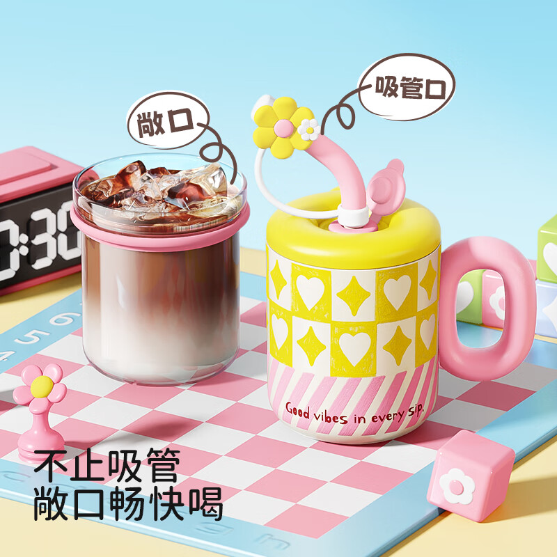 HAERS保温杯高硼硅玻璃内胆+316不锈钢内胆蓝椰拿铁520ml 39.9元 - 86线报