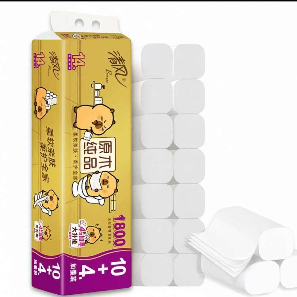 清风无芯金装卷纸1800克14大卷共3.6斤 12.1元 - 线报酷
