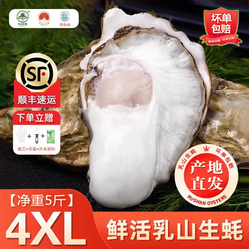 百鲜洽乳山生蚝鲜活特大牡蛎带壳生吃海蛎子新鲜海鲜水产贝类聚会烧烤4XL净重5斤约12-16只 - 86线报 百鲜洽乳山生蚝鲜活特大牡蛎带壳生吃海蛎子新鲜海鲜水产贝类聚会烧烤4XL净重5斤约12-16只 - 86线报