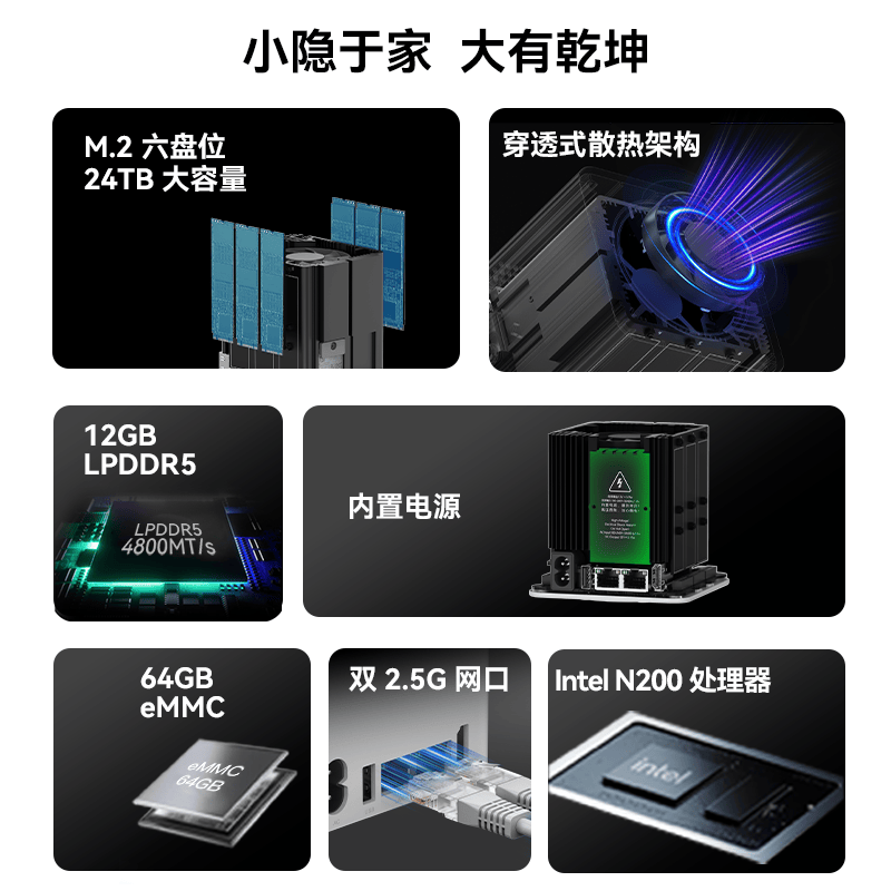 零刻 低噪 迷你主机 核芯显卡 N200 12GB 2TB 2183.94元 - 86线报