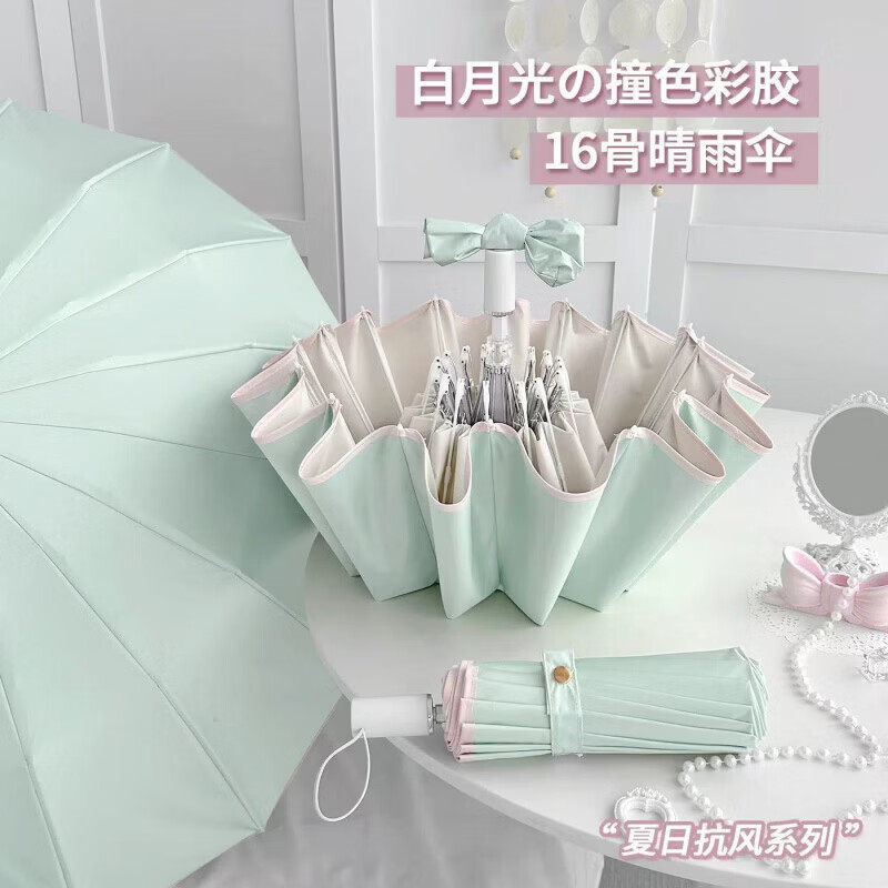 8骨黑胶防晒晴雨伞伞下直径：96cm 14.9元 - 86线报