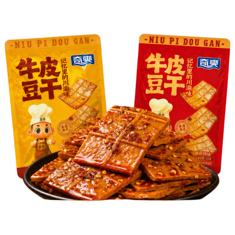 奇爽麻辣味牛皮豆干100g独立包装 3.44元 - 86线报