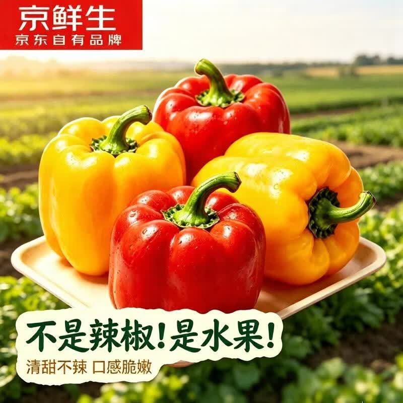 京鲜生生吃甜椒五彩椒双色彩椒3斤 15.8元 - 线报酷