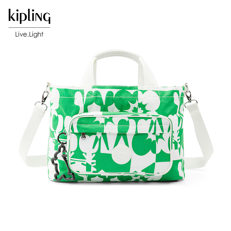 kipling JIHOON 白底红蓝绿印花女士单肩包 164.1元 - 86线报