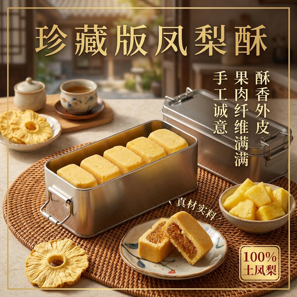 喏酱凤梨酥20g×8枚/盒独立包装小铁盒30﹪果肉 7.2元 - 86线报