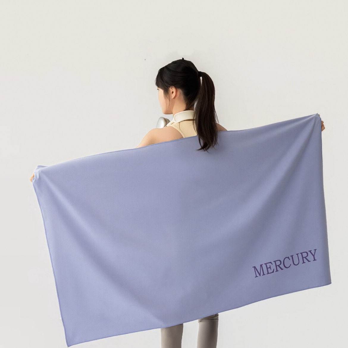 水星家纺轻时尚运动速干浴巾蓝紫色130cm×80cm 19.9元 - 线报酷