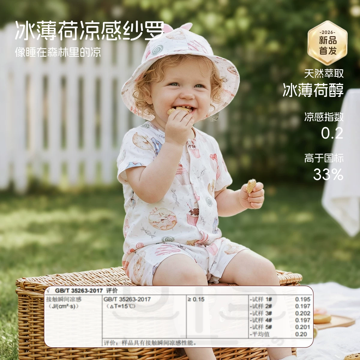 aqpa爱帕冰薄荷甜甜圈婴儿连体衣夏季薄透气纱布宝宝哈衣外出 需买3件 77.33元 - 86线报