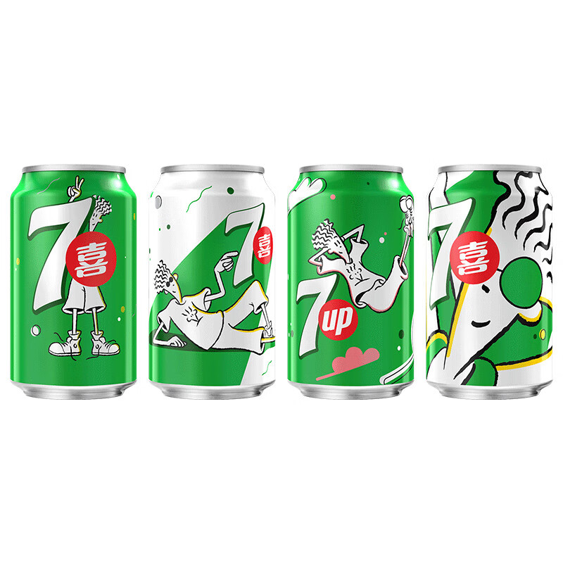 七喜百事可乐七喜7UP柠檬味碳酸饮料汽水330ml*6听胖罐 6.9元 - 86线报