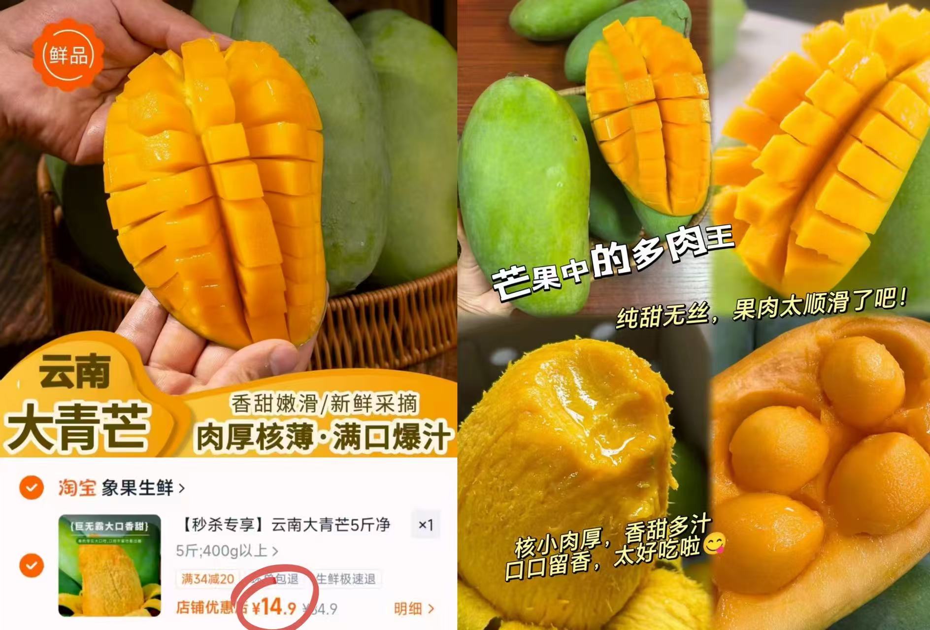 云南大青芒5斤 14.9元 - 86线报