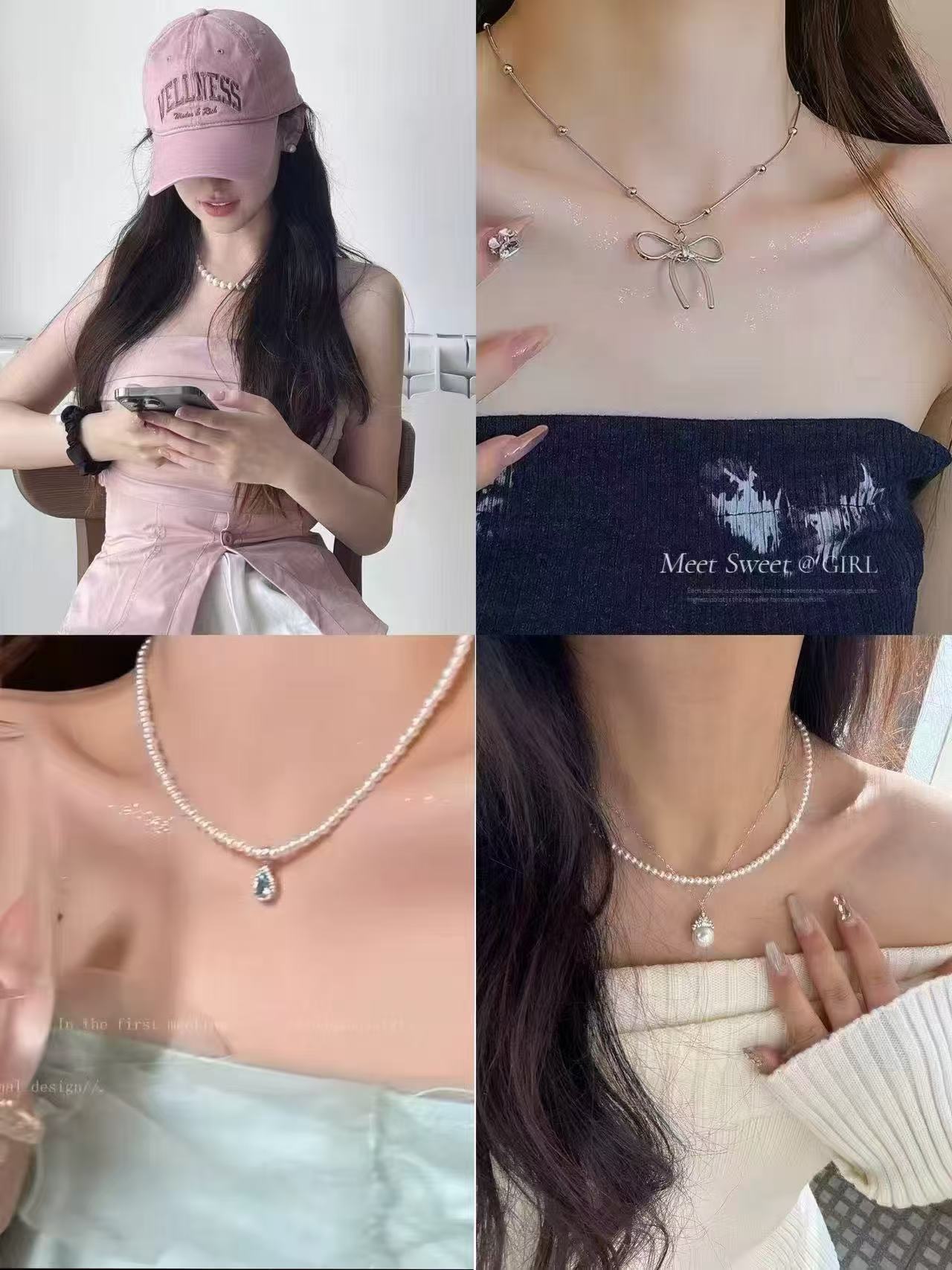 她非池物法式轻奢仿珍珠项链女ins感气质锁骨链名媛网红颈链任选3件 19.9元 - 86线报