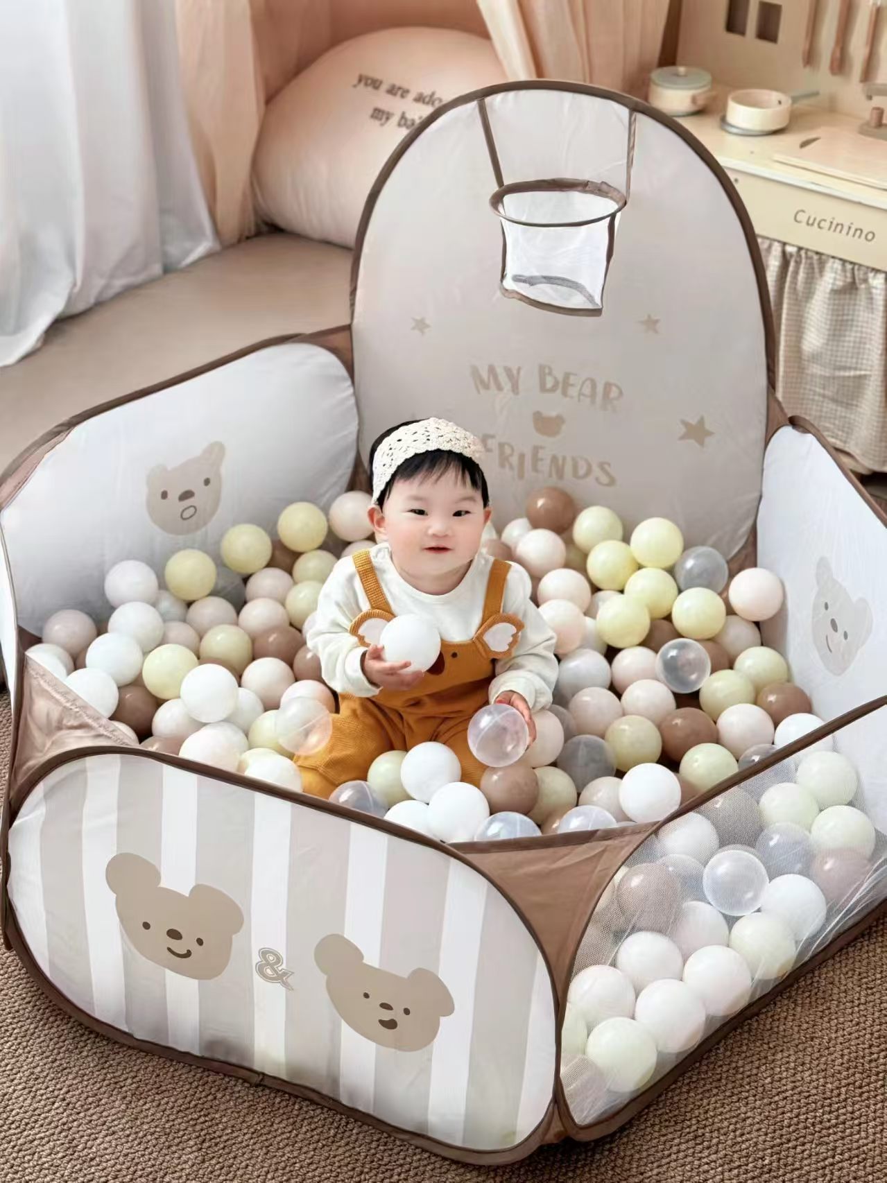 BABYGO可折叠海洋球池折叠海洋池+50个小球 66元 - 折送网