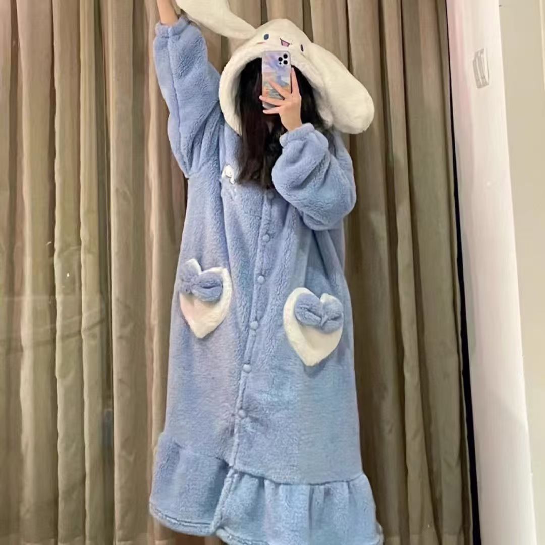 卡芮芊德绒睡衣长袖长裤加绒家居服套装 36.9元 - 折送网