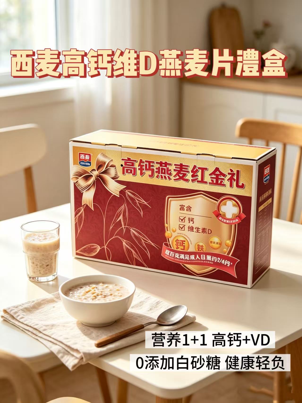 西麦高钙维D燕麦片礼盒860g*2大罐 39.4元 - 86线报