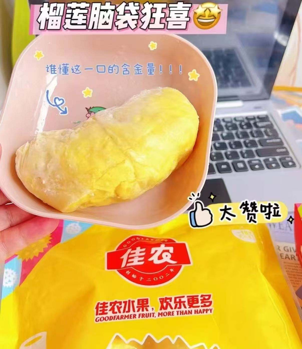 佳农泰国冷冻金枕榴莲肉250g拍6件 119.4元 - 86线报 佳农泰国冷冻金枕榴莲肉250g拍6件 119.4元 - 86线报