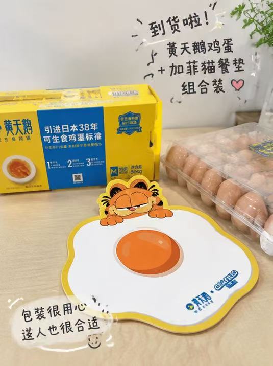 黄天鹅18枚鲜鸡蛋加菲猫家族餐垫礼盒装 34元 - 清风线报