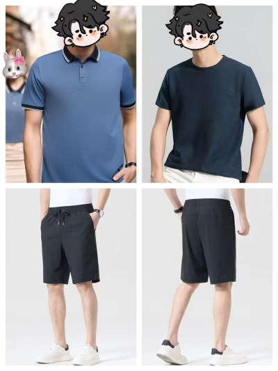 罗蒙Polo领短袖+圆领短袖+冰丝短裤各拍1件 83.7元 - 86线报