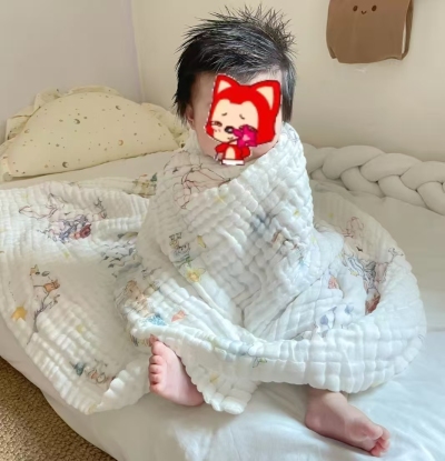 婧麒6层纱布浴巾110*110大尺寸拍2件 46.8元 - 86线报