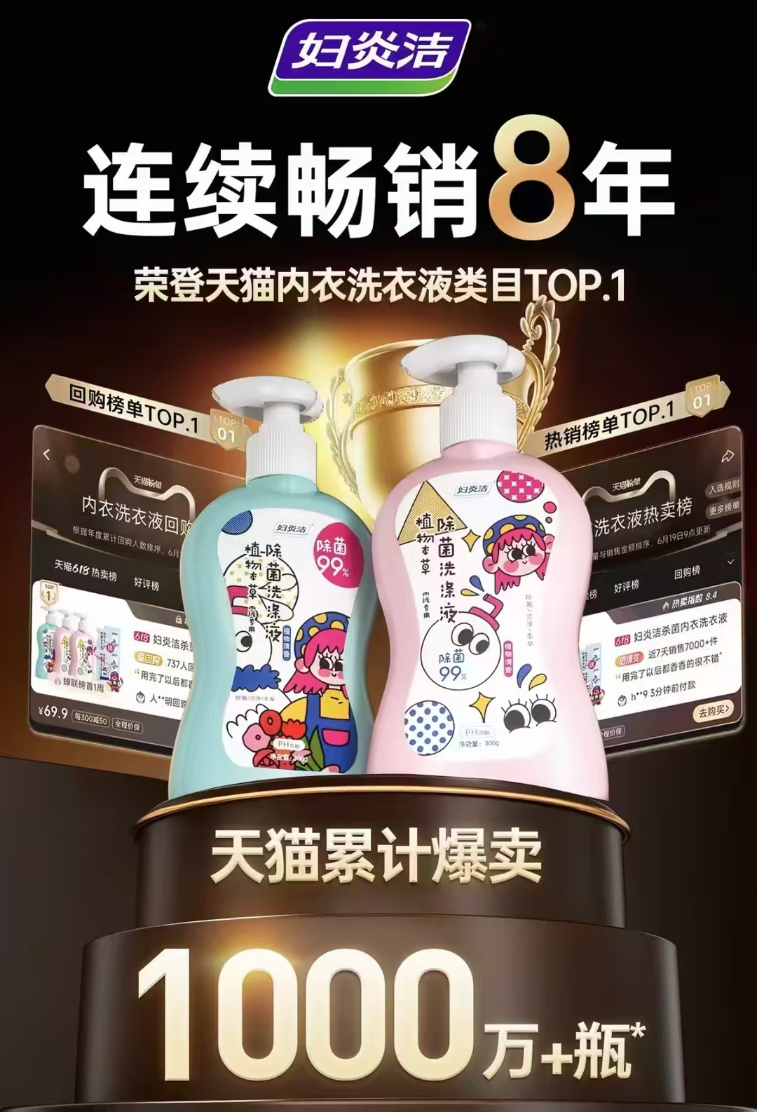 妇炎洁内裤清洗液300g+赠200g 16.9元 - 86线报