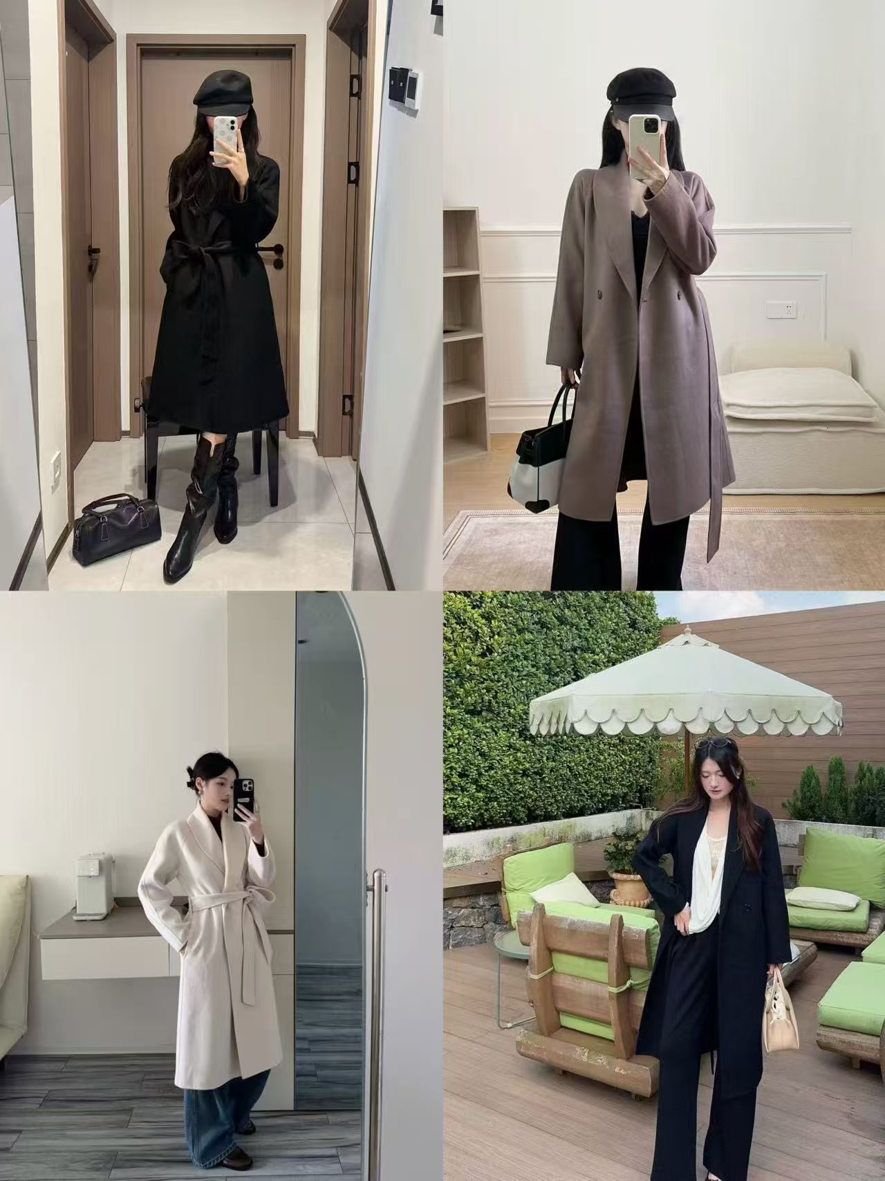LILY2026冬新款羊毛混纺青果领双面呢毛呢外套女长款 509元 - 线报酷