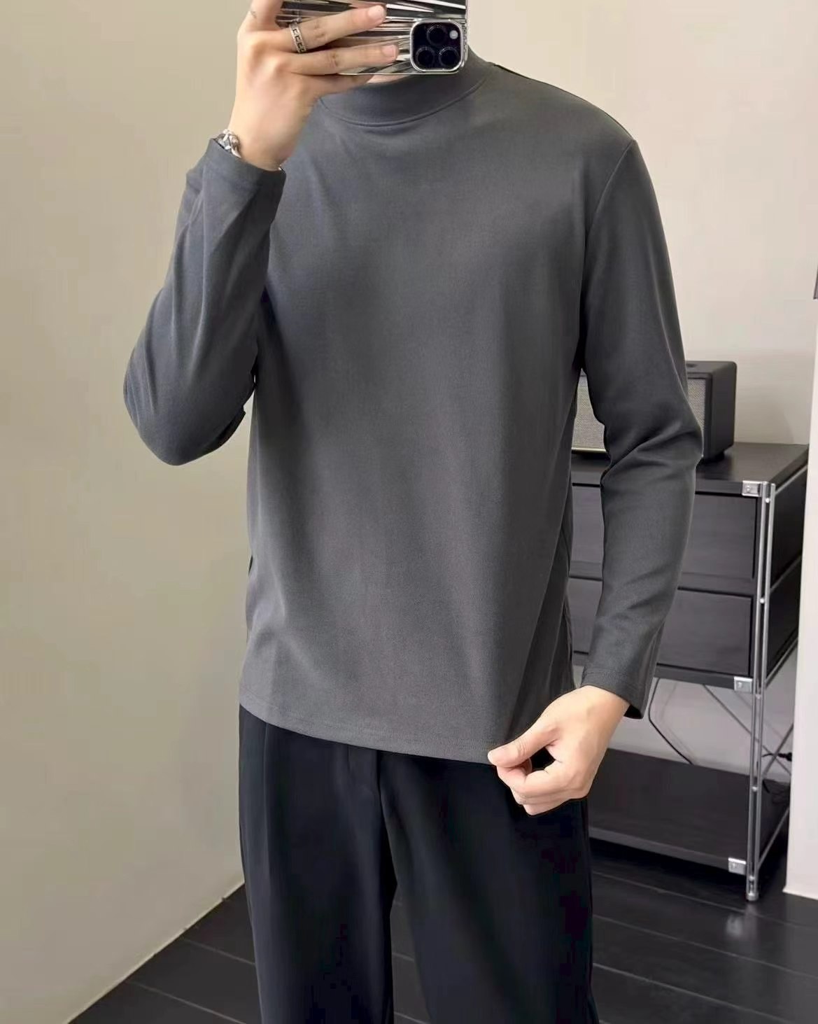 🎀红豆男士半高领长袖T恤 💰49🉐1件,双面磨绒打底 红豆半高领男士长袖 T - 清风线报