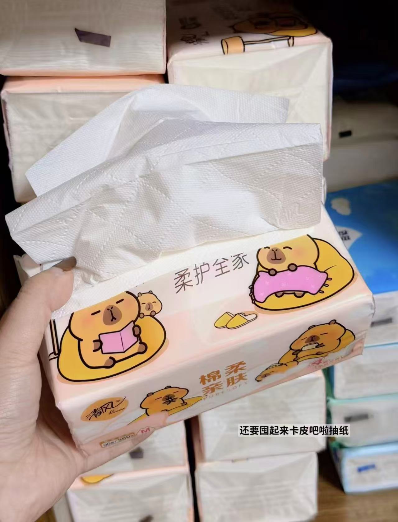 清风抽纸棉柔卡皮巴拉4层90抽×20包 15.9元 - 线报酷