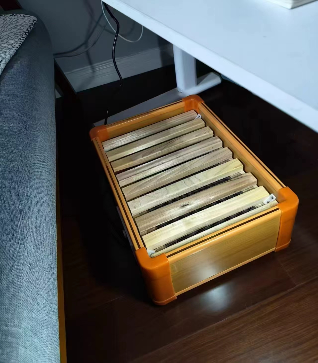 西廷实木取暖器烤火炉家用暖脚器烤脚烘脚神器办公室电火桶特供单人款 38.8元 - 线报酷