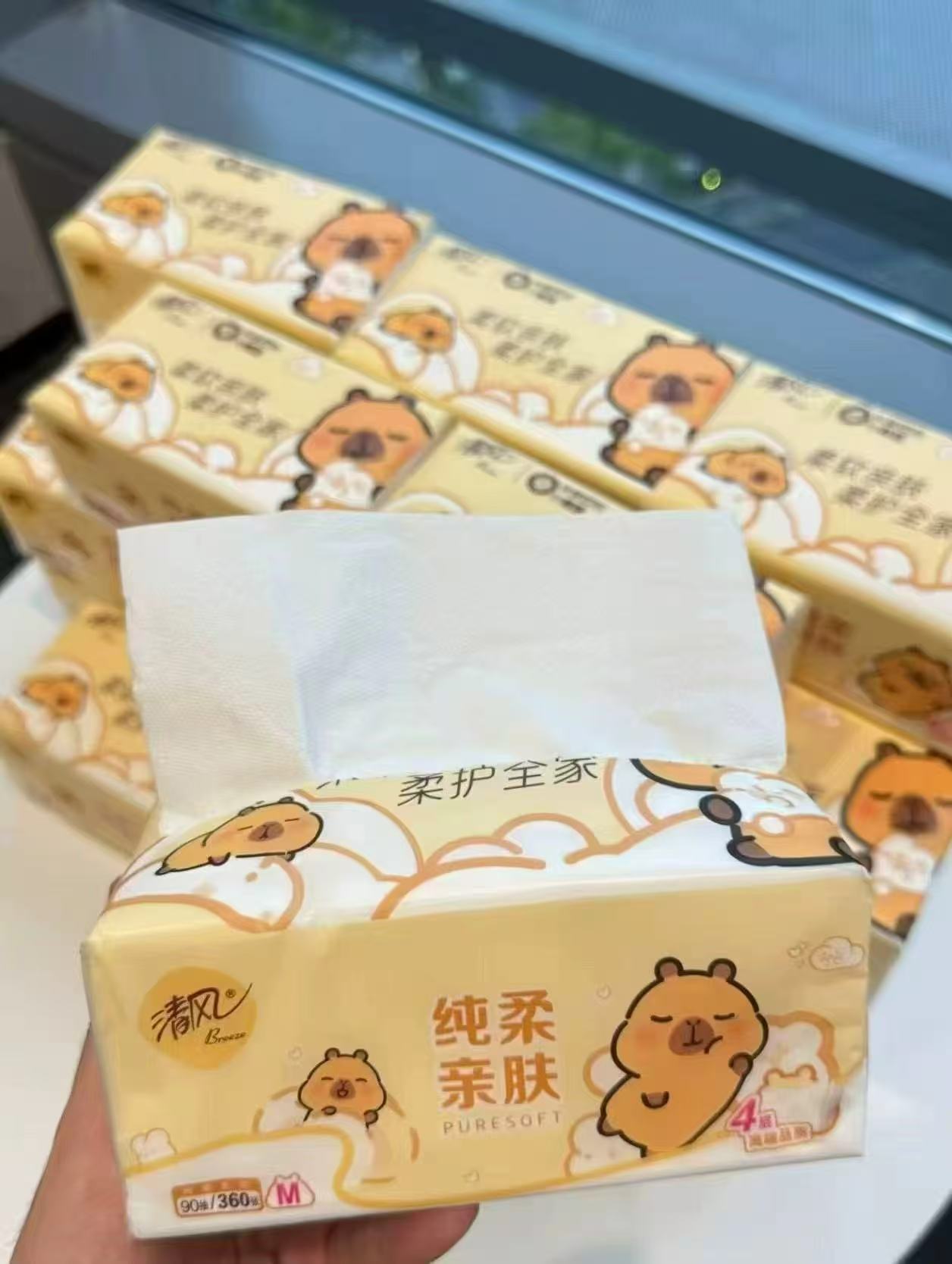 清风抽纸棉柔卡皮巴拉4层90抽×20包 24.9元 - 86线报