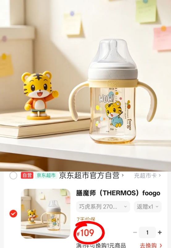 膳魔师foogo PPSU奶瓶270ml 49元 - 线报酷