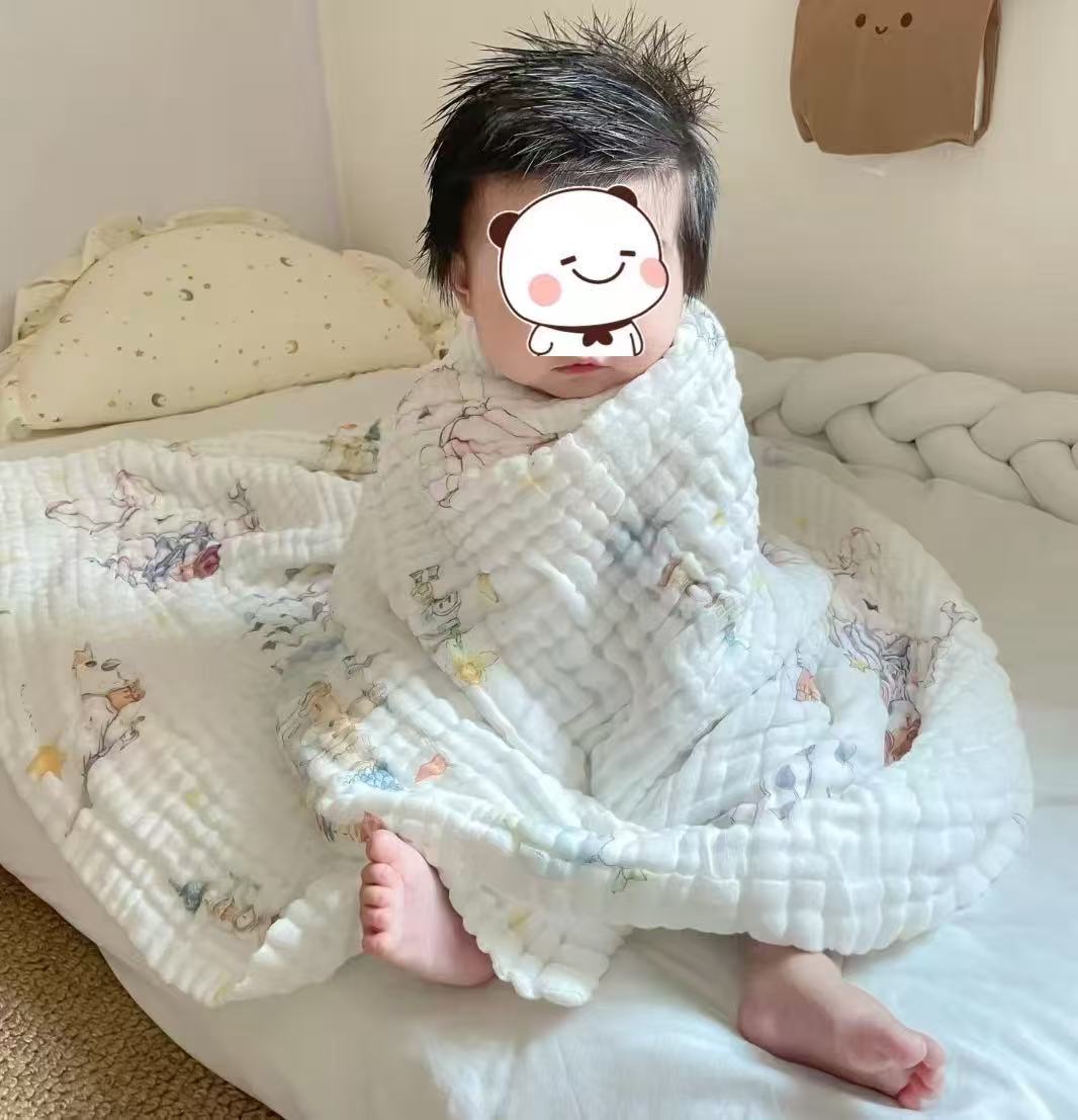 婧麒婴儿6层纱布浴巾110*110大尺寸 24.9元，婧麒6层纱布浴巾拍2件 49.8元 - 86线报