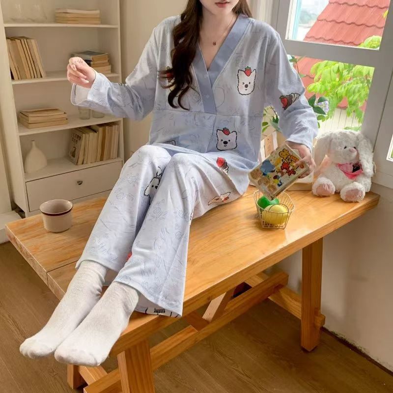 婧麒薄款月子服1套上衣+裤子 51.9元 - 线报酷
