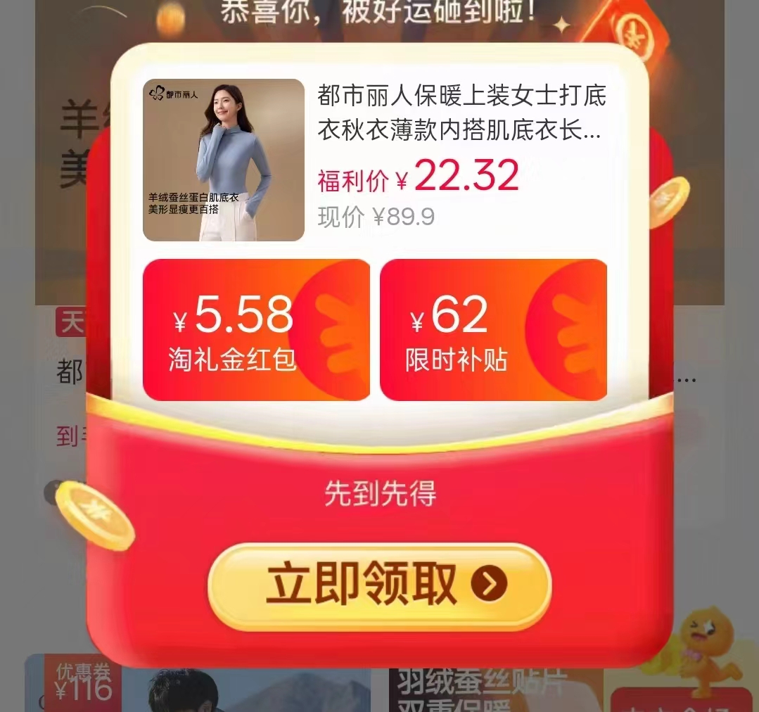 都市丽人保暖上装女打底衣长袖 22.3元 - 86线报