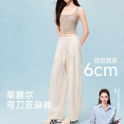 MISSWISS莱赛尔亚麻弯刀裤 87.92元 - 86线报