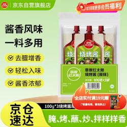 草原红太阳烧烤酱原味烤肉酱烧烤料100g*3袋淄博烧烤体验地合作烧烤料 12.9元 - 美泡泡