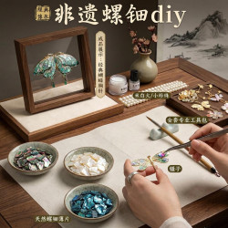 兰酷帕非遗螺钿手工diy套装儿童早教玩具女孩礼物饰品发卡胸针发簪材料 9.89元 - 86线报