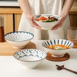 竹木本记釉下彩陶瓷斗笠面汤碗8英寸巧克力色日式家用微波炉可用 17.57元 - 86线报