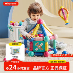 铭塔大颗粒拼搭拼插玩具46粒磁力棒+8片智慧卡配玩具收纳箱 49.9元 - 86线报