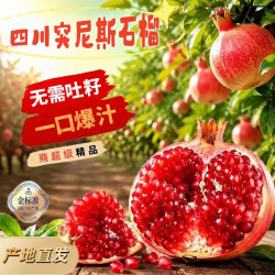 欧因 四川会理突尼斯软籽石榴2026品质水果现摘现发中秋送礼 带箱5斤实惠优选 - 线报酷